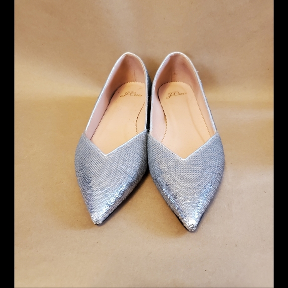 J Crew Sequin Flats like new - Picture 2 of 5